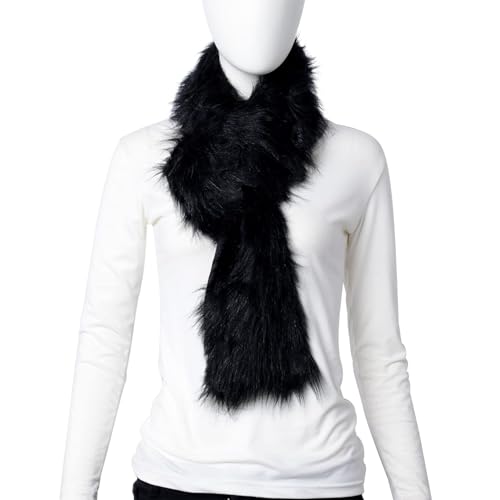 Shop LC Faux Fur Scarf for Women Neck Wrap with Boot Cuffs 100% Polyester Winter Accessories Birthday Gifts2