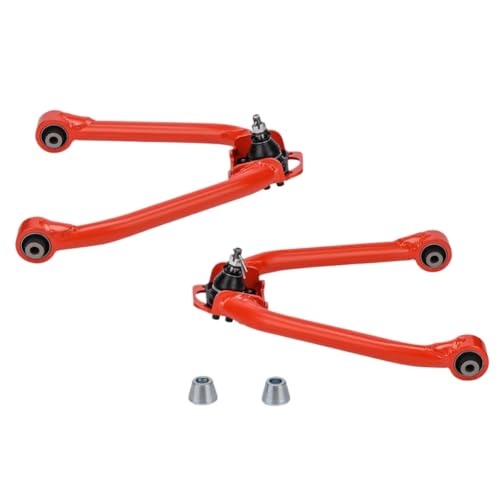 Adjustable Front Upper Camber Control Arms Kit Compatible With 350Z Z33 2003 2009(Red)