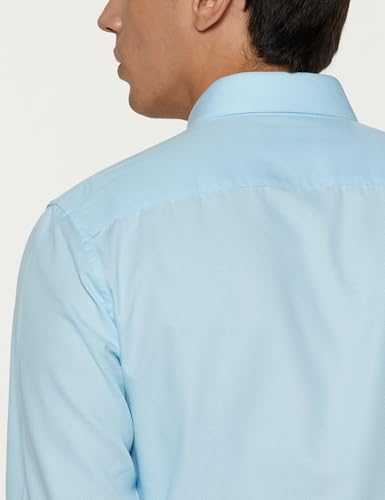 Image of Peter England Men's Classic Textured Slim Fit Full Sleeve Shirt | Wonder Fabric | Cotton Rich | Premium Dobby