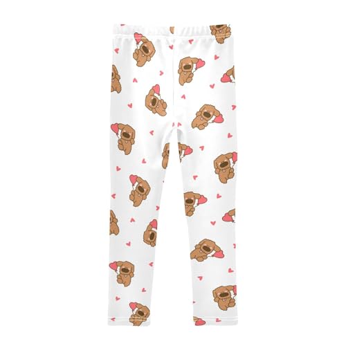 ZZKKO Girls Leggings Cute Kawaii Dog Toddler Girls Clothes Leggings for Girls Toddler Girls Leggings 3-4T2