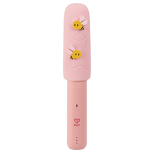 BVLY Cordless Hair Straightener Curler Rechargeable Mini Flat Iron Floating Tilted Ceramic 3/4" Plate Fast Heat Up in 60s 3 Steps Temperature Portable (Pink) Required 5V 2A Adapter…