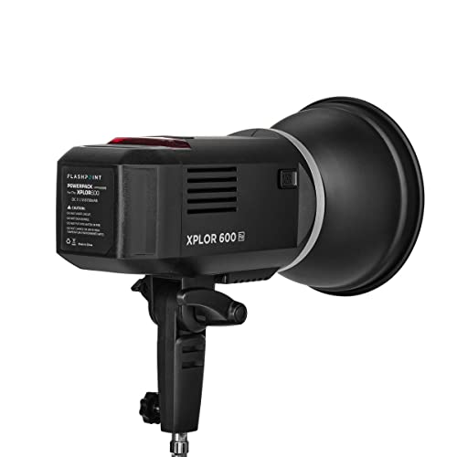 Flashpoint XPLOR 600 HSS Outdoor Battery Powered Studio Flash Strobe Monolight w/Built-in R2 2.4GHz Radio Remote System, Bowens Mount, 600Ws 11.1V 8700mAh Lithium Battery, 450 Full Power Flashes