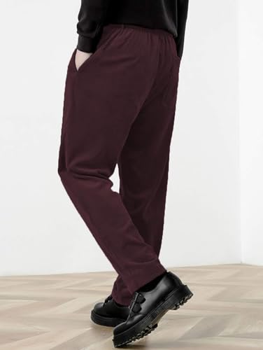 Image of KOTTY Men's Solid|Button|Straight|Regular fit|Corduroy Trousers|Pant for Men