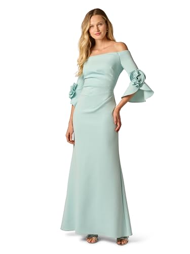 Image of Adrianna Papell Rosette Scuba Crepe Gown