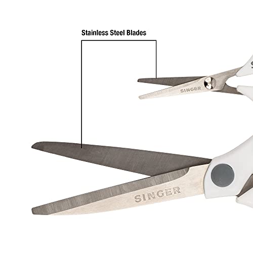 Image of Singer Sewing and Detail Scissors Set with Pink and White Comfort Grip