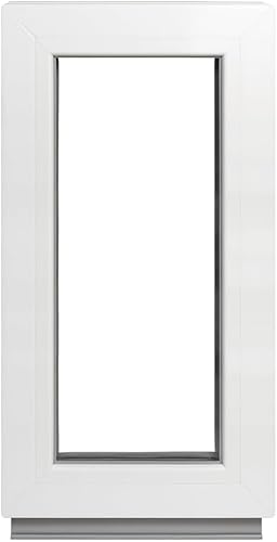 Framex Ventana fija para sótano, cobertizo o garaje, 30 x 45 cm (300 x 450 mm), blanca, 2 cristales (32 mm)