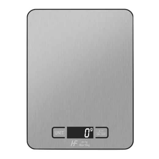 HomeFashion Large 23x17cm 10kg 1g Digital Kitchen Scales Food Scale Stainless Steel Surface With Backlit LCD Display Multifunction for Home Office Use