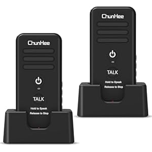 ChunHee Wireless Intercom System for Home/Office, Room to Room Intercom Communication for Elderly, Two-Way Talk Security System 3000ft/1000m, 2500mAh, 16 Channel, 2W, 4 Volume