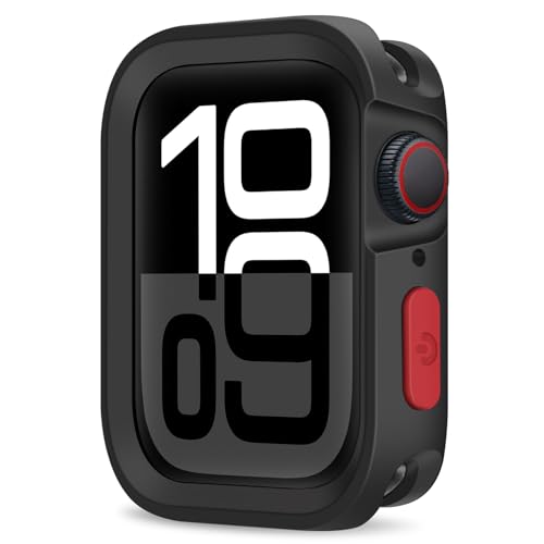 Coque robuste compatible Apple Watch 42 mm série 10 en TPU noir