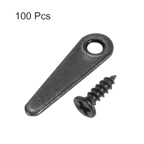 Image of HARFINGTON 100Pcs Picture Frame Backing Hardware Clips with 100Pcs Screws Photo Frame Turn Button Fasteners Backing Clips for Craft Hanging Pictures Drawing, Black