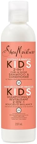 Shea Moisture Kids Coconut & Hibiscus 2 in 1 Shampoo and Conditioner for Thick, Curly Hair 237 ML