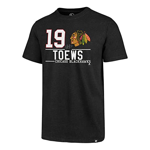 Image of 47 Brand Jonathan Toews #19 Chicago Blackhawks Club NHL T-Shirt Black, Black , M