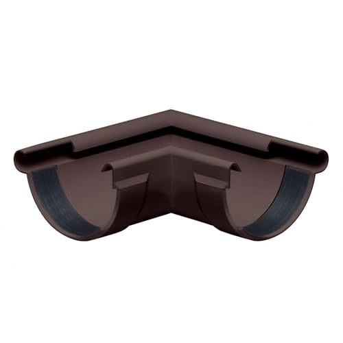 INEFA Canalón Ángulo 90 grados semicircular exterior, PVC 100mm rebordemarrón oscuro exterior, pieza de unión canalón accesorios,made in Germany