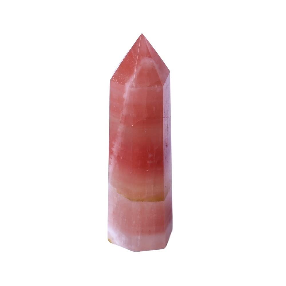 Calcite des Caraïbes rose naturelle en tour de 5cm créant une ambiance zen dans votre salon