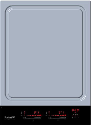 Plan de cuisson induction 2 feux de 38 cm Plan en Inox/Vitrocéramique