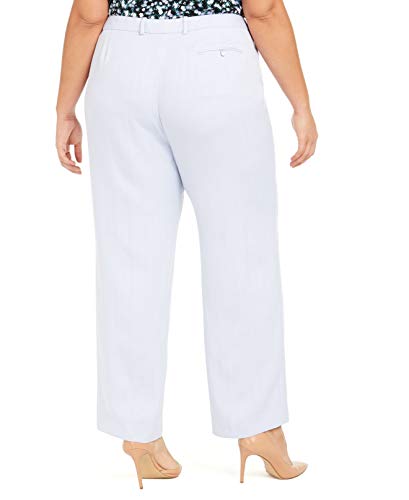 Calvin Klein Womens Plus Herringbone Modern Fit Dress Pants Blue 18W2