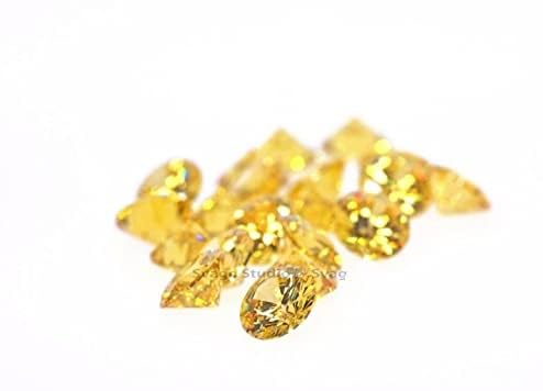 Oxyde de zirconium jaune éclatant, gemme pour bijoux de mariage et fêtes