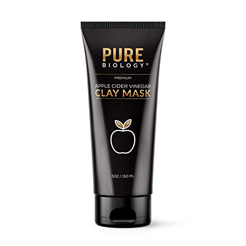 Pure Biology Apple Cider Vinegar Clay Face Mask, Exfoliate & Cleanse, Anti Aging Skin Care for Men & Women