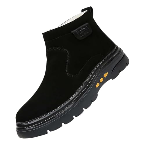 Zapatos Hombre Negocios Amplia Moda Casual Zapatillas Transpirables Planas Casual Zapatos Acolchados Calientes Hombres Zapatos de Invierno Zapatos La Trainer Hombre, Negro , 39 EU
