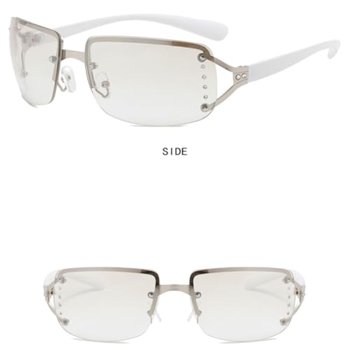 Lunettes de soleil œil de chat UV400 rétro argenté pour festival et plage