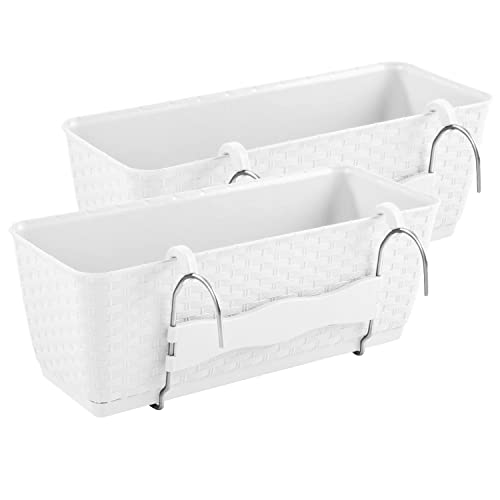 PAFEN 2X Balkonkasten mit Halterungen – 492 x 172 x 174 mm - Blumentopf...