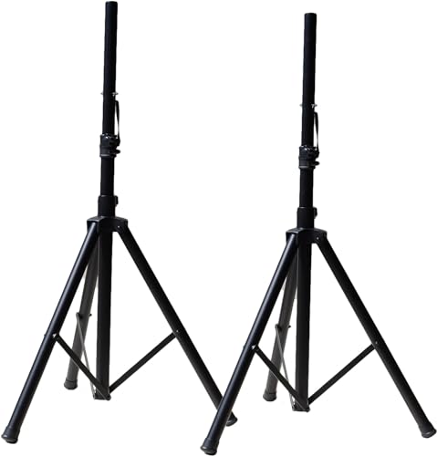 2 MR DJ Heavy Duty PA DJ Speaker Universal Adjustable Height Tripod Stands