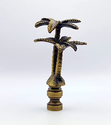 Image of Lamp Finial-Coconut Palm Tree-Antique Brass Finish, Highly Detailed Metal Casting