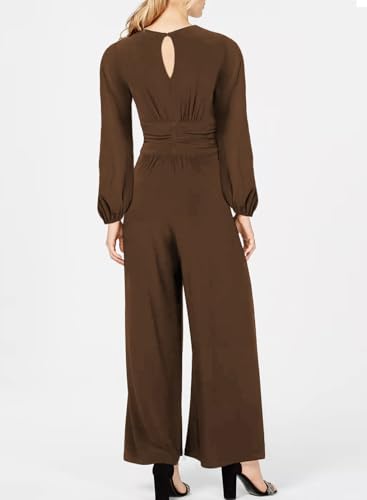 Image of Happy Sailed Jumpsuits for Women Dressy Formal V Neck Twist Front Wedding Guest Jumpsuit Outfits with Pockets