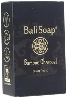 Bali Soap Bamboo Charcoal Natural Soap Bar 3 Pack, 3.5 Oz