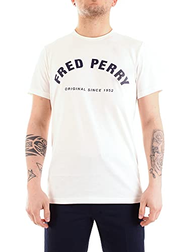 Fred Perry Camiseta de manga corta para hombre, blancanieves, M