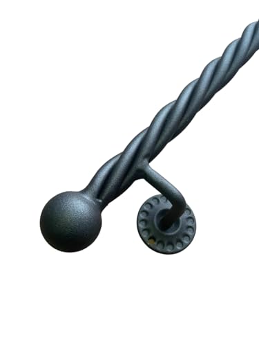 FERMEG Corrimano Liberty diam. 30 mm in ferro con finituraantracite | Corrimano in ferro battuto made in Italy | Prodotto fai da te | ideale per uso interno ed esterno (Antracite, 50 cm)