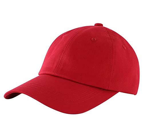 Connectyle Girls Adjustable Washed Cotton Baseball Cap Kids Upf 50+ Sun Protection Sports Hat Red M #TOP11