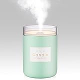 Topmate Mini USB Humidifier Cool Mist Ultrasonic Candle-Shape Air Humidifier Portable with Warm Night Light Auto Shut-Off for Office Home and Car | Green