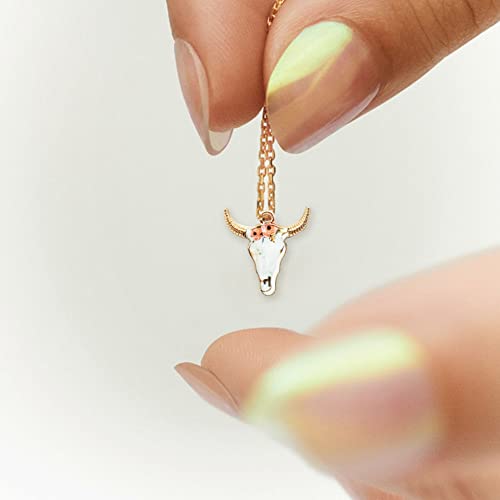 Yymsen 20Pcs Enamel Cow Head Shaped Pendant Animal Cow Pendant, Flower Pattern, Five Styles, Jewelry Making Supplies Diy Bracelet Earring Necklace(A) #TOP6