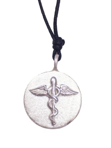 Pendentif caducée pharmacie en argent 925 de l'Ordre des Pharmaciens collier ras-du-cou