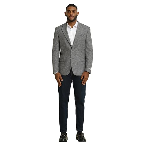 STACY ADAMS Men's Classic Modern Blazer Jacket – Slim Fit Tweed Tailored Jacket Only