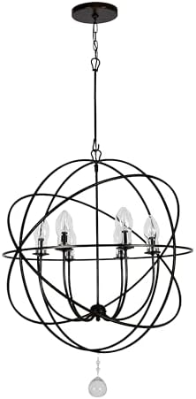 Crystorama Solaris 6 Light English Bronze Sphere Outdoor Pendant