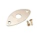Musiclily Pro Steel Curved Oval Jack Plate for Electric Guitar and Bass, Gold
