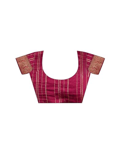 Image of Satrani Women's Georgette Embroidery & Stone Work Saree with Unstitched Blouse Piece
