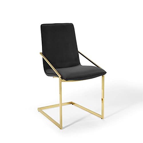 Modway Pitch Performance Velvet Dining Armchair, Gold Black 21.5 X 19.5 X 35.5 #TOP3