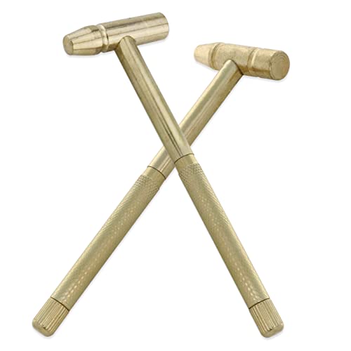 Chenjin 6 In 1 Micro Mini Multifunction Copper Craft Hammer Screwdriver Hand Tool Gold #TOP4