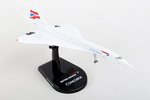 Daron Worldwide Trading Postage Stamp British Airways Concorde Vehicle (1/350 Scale), White,Black #TOP15