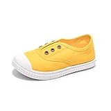 Luffymomo Boy's Girl's Canvas Sneakers Slip On Running Shoes Lightweight Casual School Tennis Shoes for Toddle/Little Kids(9 M US Yellow Toddle)