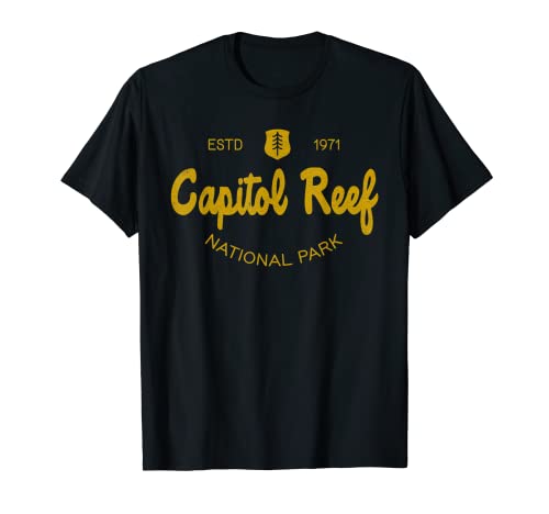 Capitol Reef National Park Classic Script Style Texto Camiseta