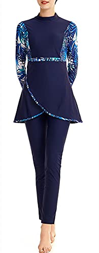 obaSeteck Muslim Swimsuits for Women, Full Coverage Islamic Burkini Modest Swimwear Long Sleeve Bathing Suit (Z4, L, l)