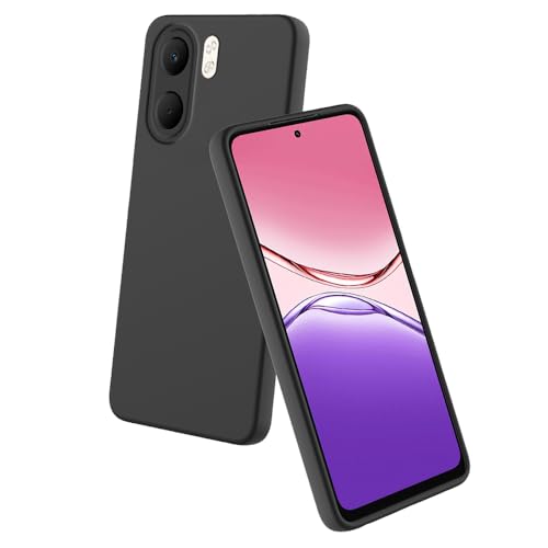 Image of Back Cover for Oppo A5x 4G / A5x 5G | Full Camera Protection | Premium Liquid Silicon Case | Flexible Bumper Case for Oppo A5x 4G / A5x 5G (Black)