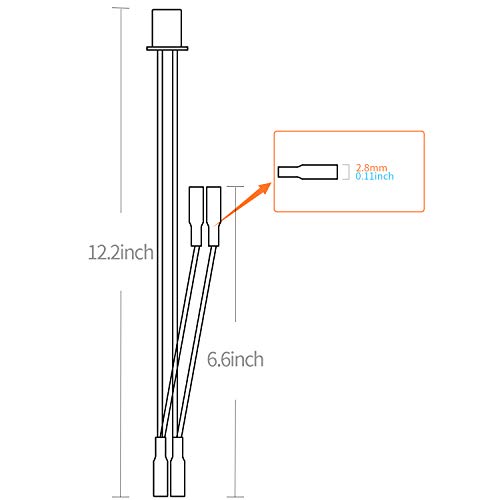 Cable JST XH2.54 de 2 pines a terminales de 2.8mm para botones arcade LED 2