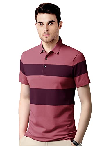 Image of Noble Monk Mens Polo Neck Half Sleeves Color Blocked T-Shirt