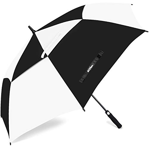 ACEIken Golf Umbrella Windproof Large 62/68 Inch, Double Canopy Vented, Automatic Open, Extra Large Oversized,Sun Protection Ultra Rain & Wind Resistant Stick Umbrellas (Black/White, 68 inch) option