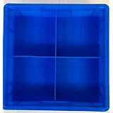 部品収納ボックス [中4仕切り] 青プラスチック製 [4区画タイプ]（350×350×100mm）パーツケース コンテナ BOX ネジ 工具 パーツ整理 PK360-4 中4青